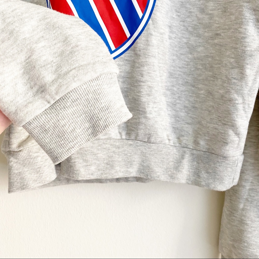 K-Swiss Grind Cropped Logo Hooded Sweatshirt Heather Grey M - Picture 7 of 9
